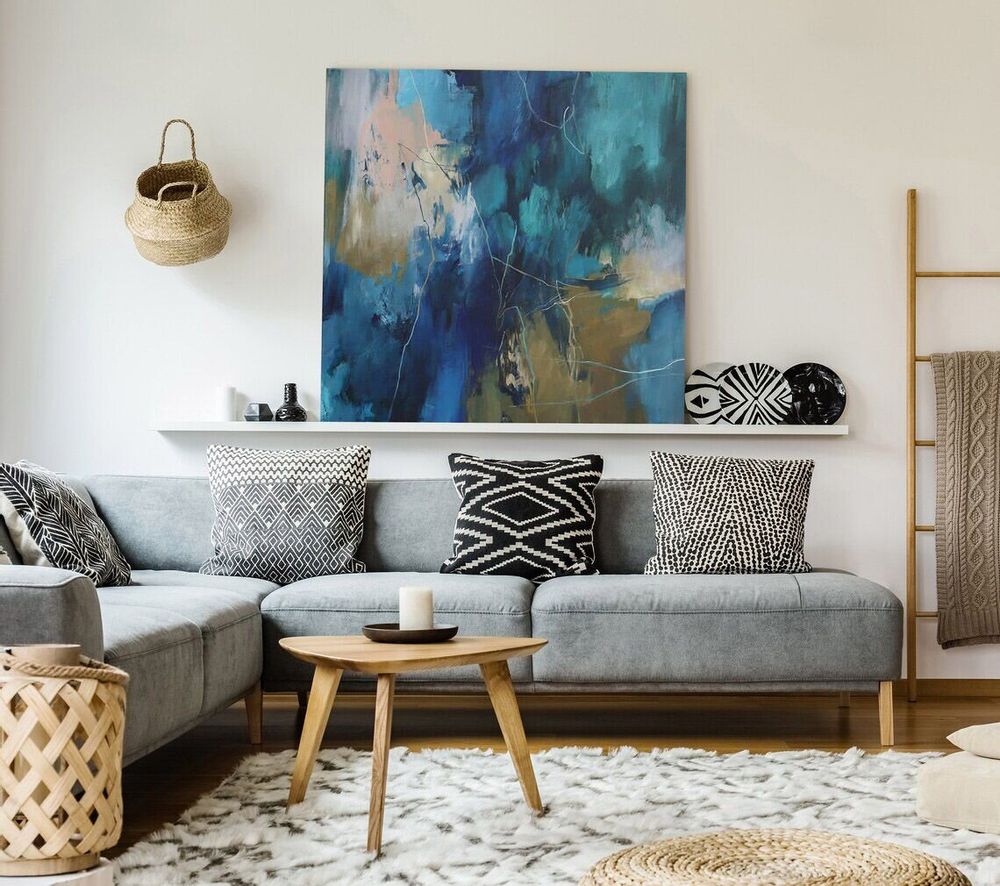Aménagements pour bureau - « Influence » Série de peintures abstraites texturées faites à la main - MATISS ART STUDIO