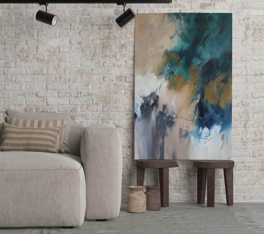 Aménagements pour bureau - « Influence » Série de peintures abstraites texturées faites à la main - MATISS ART STUDIO