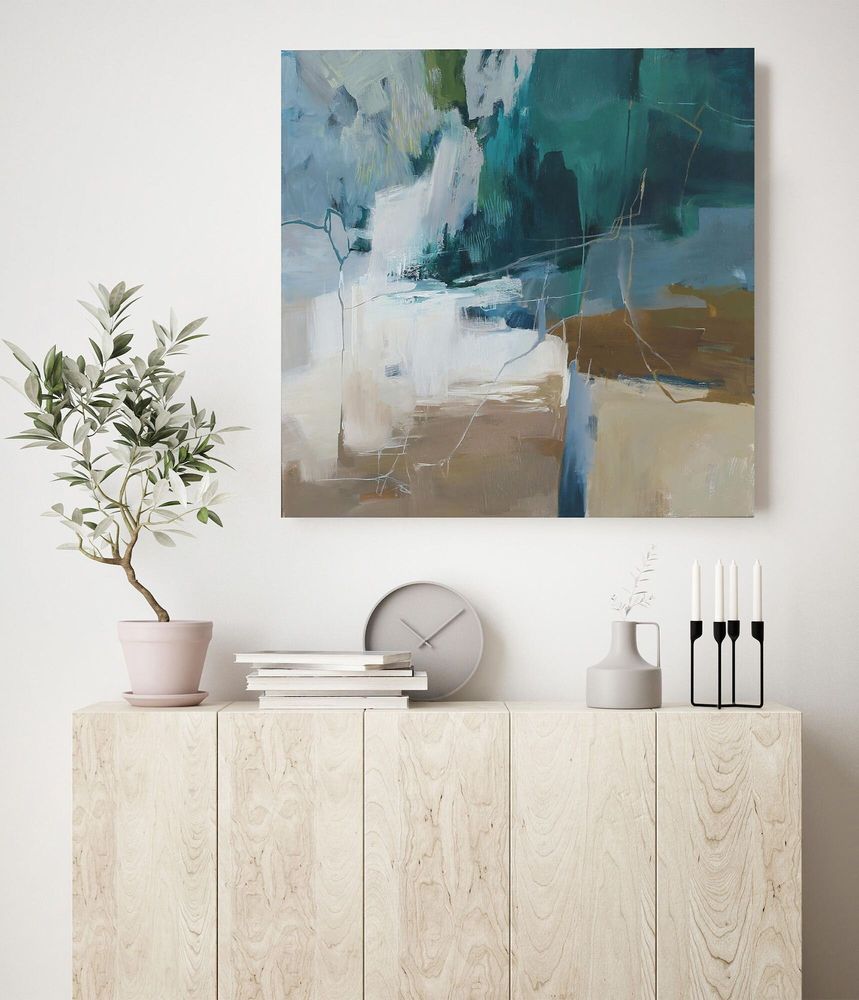Aménagements pour bureau - « Influence » Série de peintures abstraites texturées faites à la main - MATISS ART STUDIO