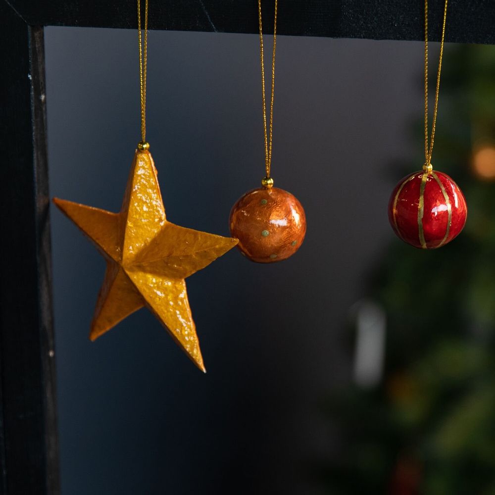 Autres décorations de Noël - Découpez la pulpe 3D Star Capiz - KINTA