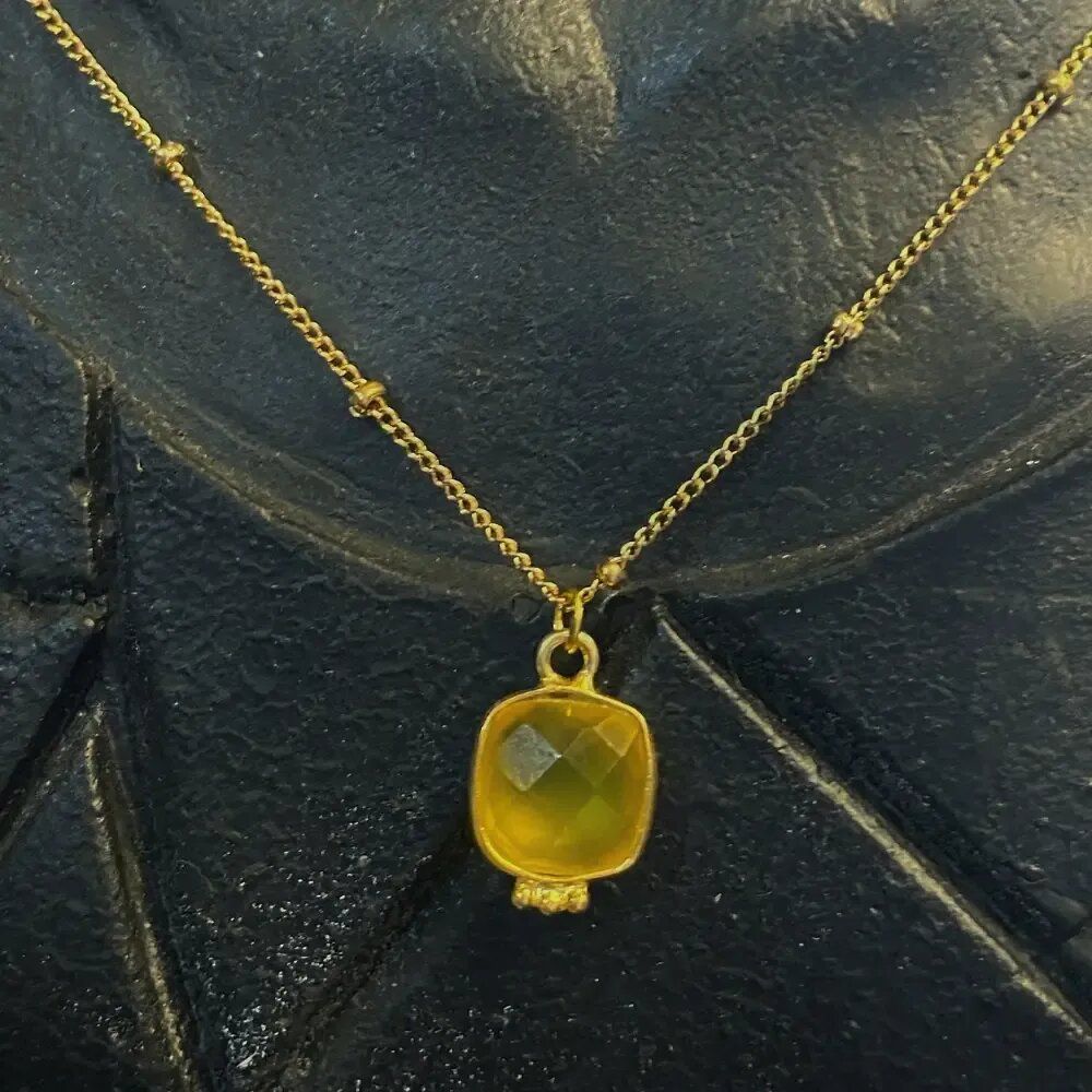 Jewelry - Necklace Byzance Citrine Gold Plated - FASCINATO