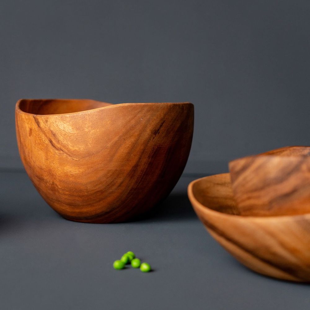 Platter and bowls - Flare acacia bowls - KINTA
