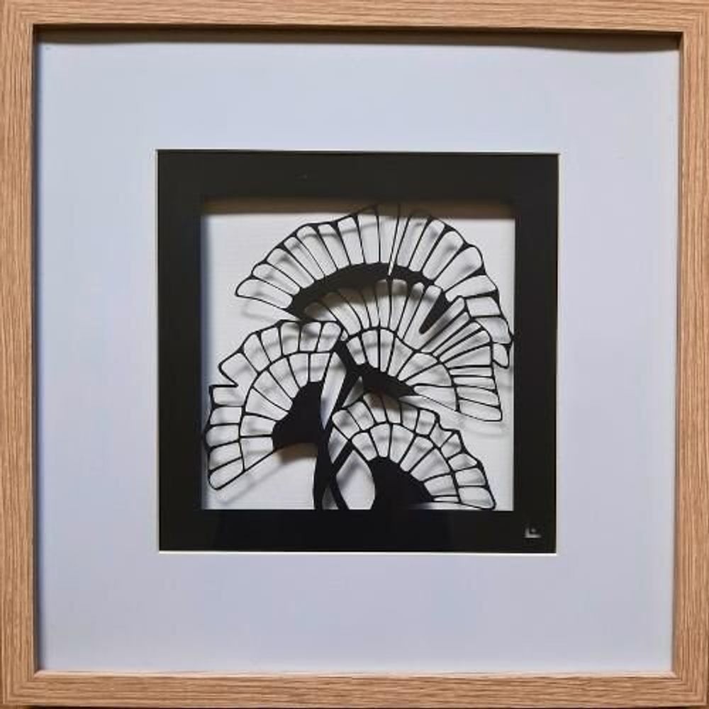 Autres décorations murales - Paper Cut Noir - Découpe Artisanale - GINKGO - LUMBRA BY PELLAS