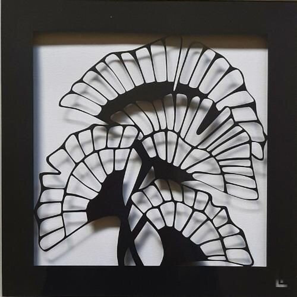 Autres décorations murales - Paper Cut Noir - Découpe Artisanale - GINKGO - LUMBRA BY PELLAS