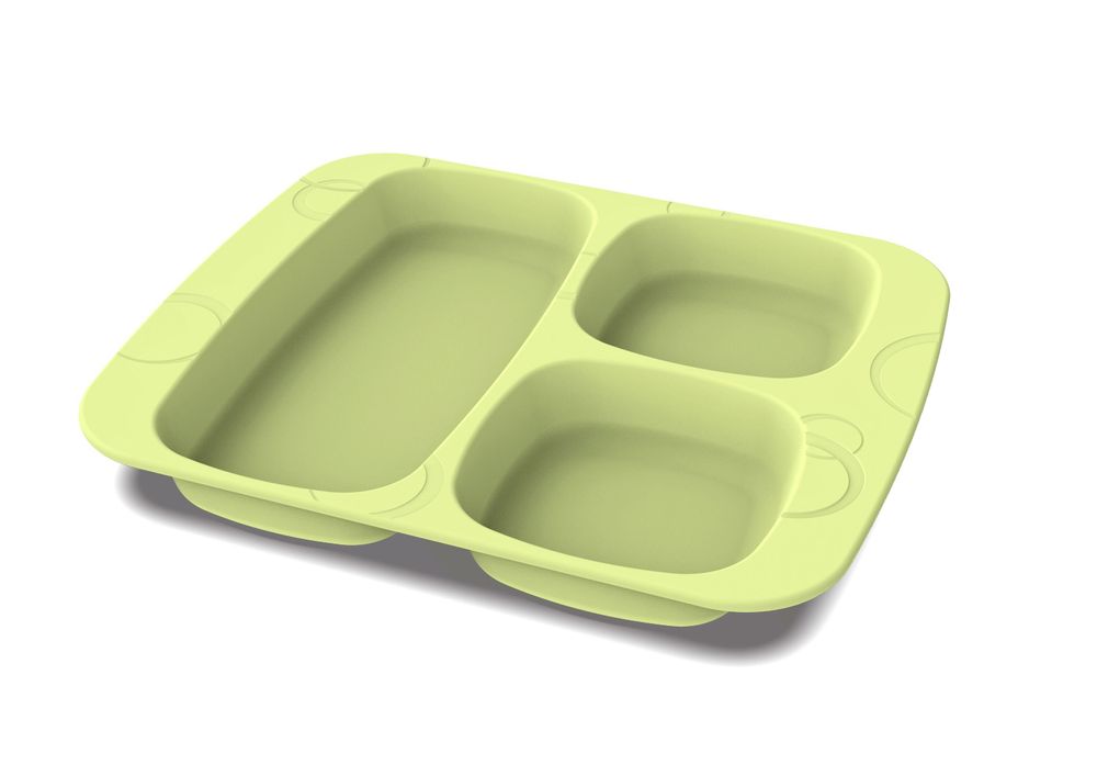 Repas pour enfant - Assiette compartimentée naturelle enfant Vert Pistache - TABLE & NATURE