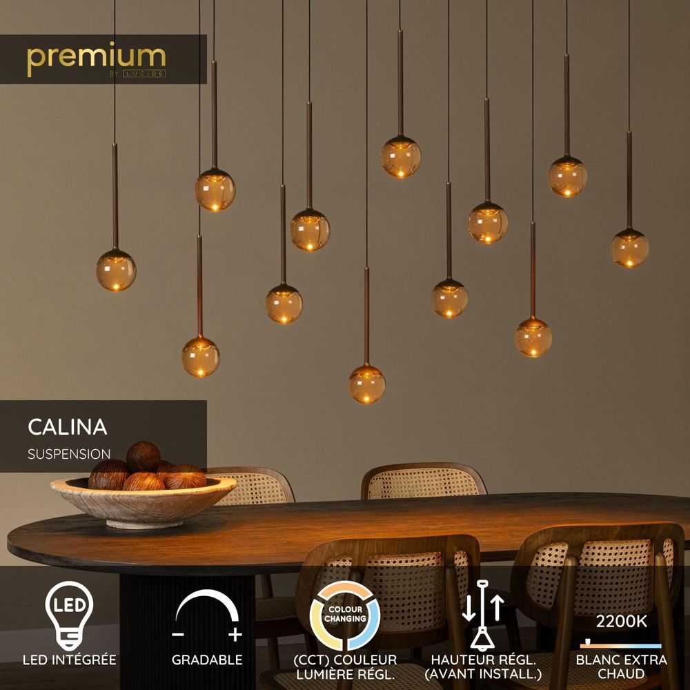 Hanging lights - Lucide CALINA - Pendant Light - Ø 70 cm - LED Dim. - 12x7W PREMIUM - LUCIDE