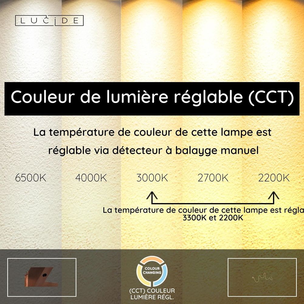 Appliques - Lucide JANDERIN - Applique murale - LED dim. - CCT - 1x48W - LUCIDE