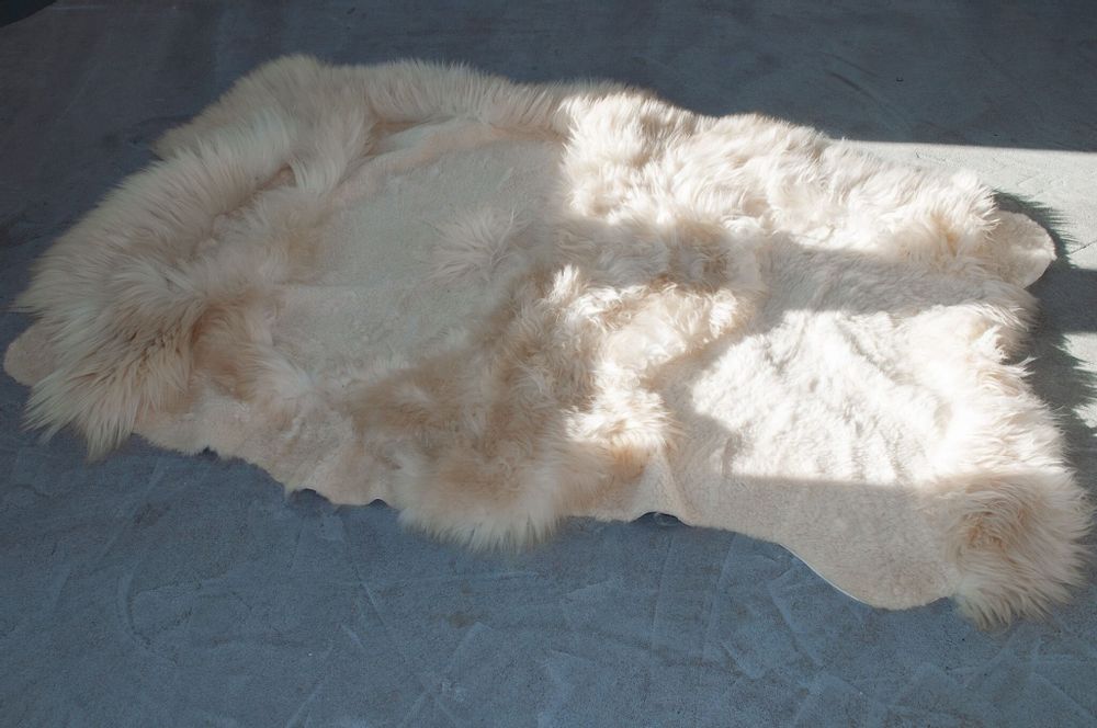 Tapis design - Tapis ivoire en peau de mouton irrégulière naturelle - - MELLOW CONCEPT STORE