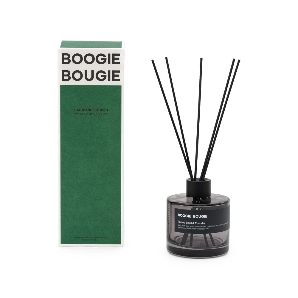 Scent diffusers - TAMED BASIL & THUNDER I Fragrance Sticks, 200ml - BOOGIE BOUGIE
