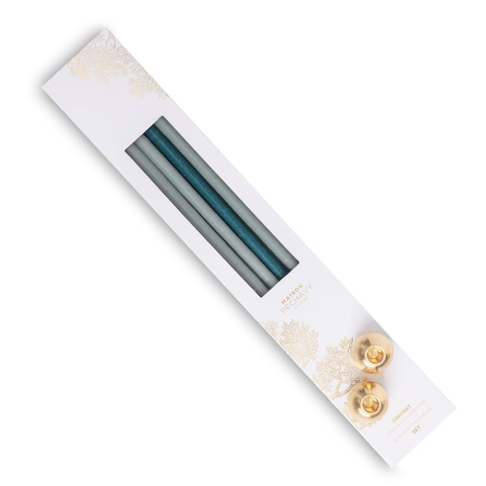 Objets de décoration - Coffret bougies fines et bougeoirs GEMMES - MAISON PECHAVY