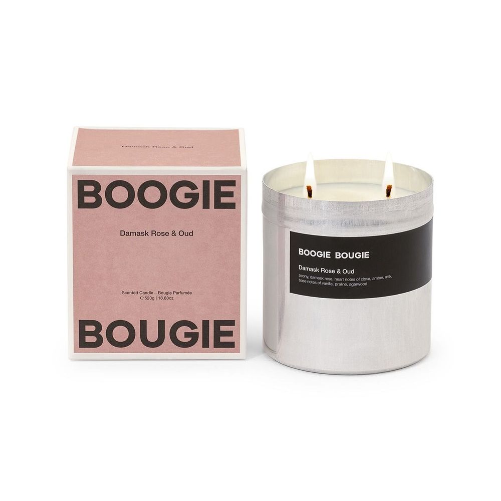 Candles - DAMASK ROSE & OUD I Scented candle, 520gr - BOOGIE BOUGIE