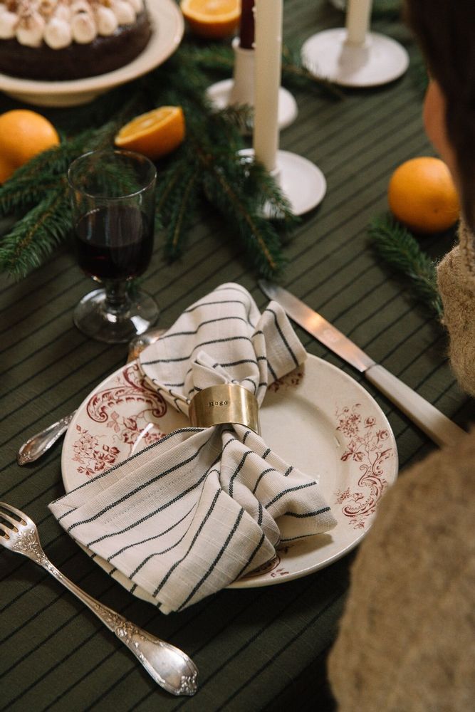 Napkins - Striped slub cotton napkins (set of 2) - LES PENSIONNAIRES