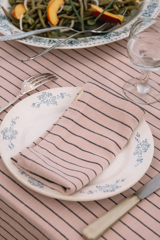 Napkins - Striped slub cotton napkins (set of 2) - LES PENSIONNAIRES