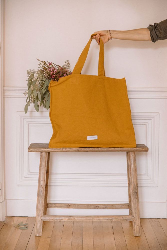 Bags and totes - Large tote bag made of thick organic cotton canvas. - LES PENSIONNAIRES