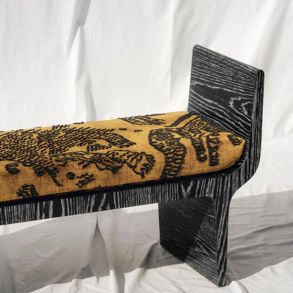 Benches - Copacabana Bench in Black Limed Oak Base - DUISTT