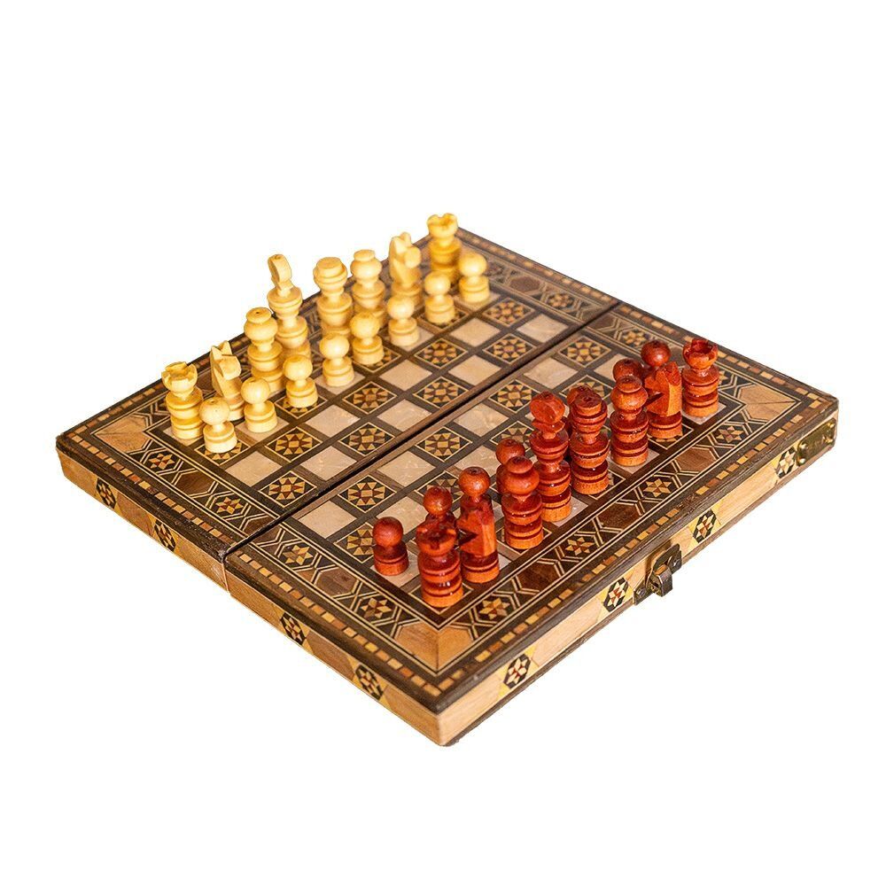 Gifts - Lemon Tree Backgammon & Chess Travel Set - MAISON ROSHI - LUXURY ENTERTAINMENT CABINETS