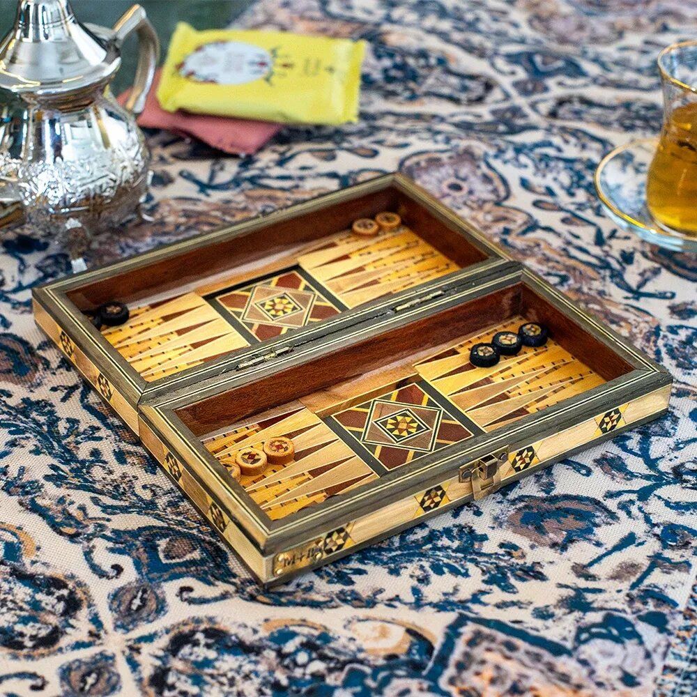 Gifts - Lemon Tree Backgammon & Chess Travel Set - MAISON ROSHI - LUXURY ENTERTAINMENT CABINETS