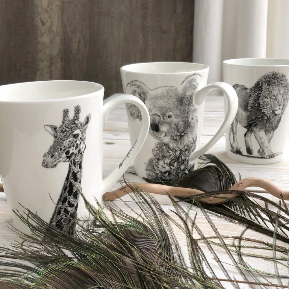 Tasses et mugs - MW - Mug Marini Ferlazzo, 450 ml, grande girafe africaine, coffret - MAXWELL & WILLIAMS