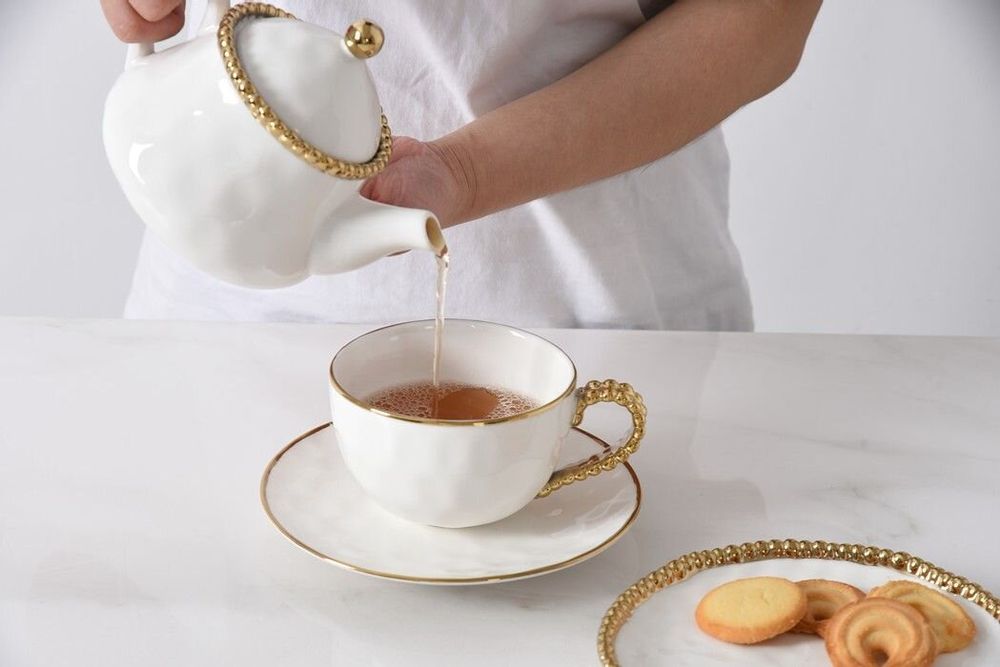 Mugs - PB - Teacup & Saucer - GOLDEN SALERNO - PAMPA BAY