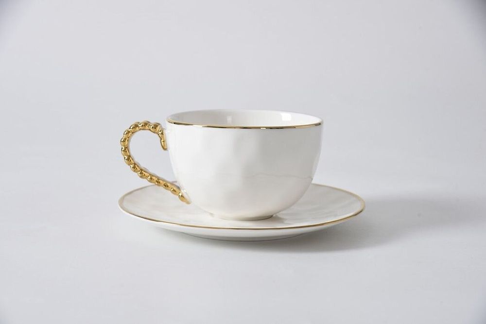 Mugs - PB - Teacup & Saucer - GOLDEN SALERNO - PAMPA BAY