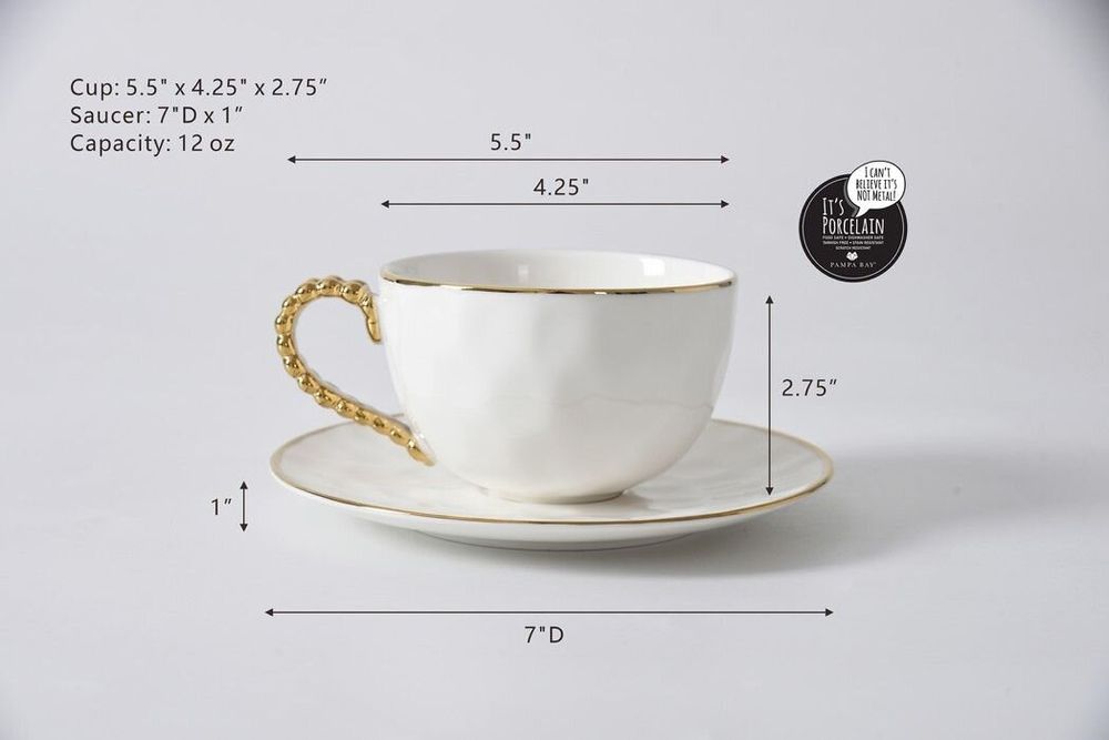 Mugs - PB - Teacup & Saucer - GOLDEN SALERNO - PAMPA BAY