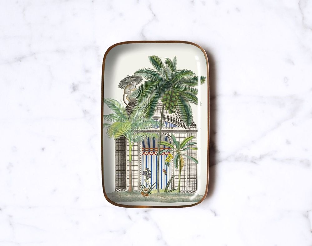 Trays - Botanica enamel tray - PARADISIO IMAGINARIUM
