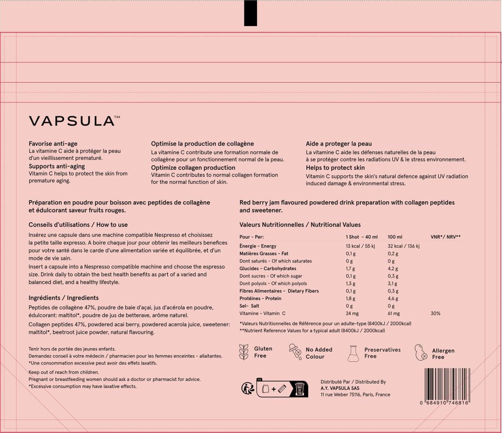 Chambres d'hôtels - GLOW - Capsules vitamines Nespresso compatibles - VAPSULA