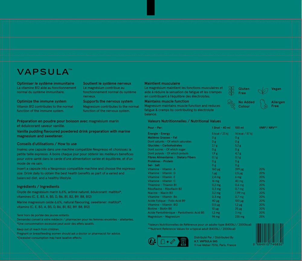 Chambres d'hôtels - CURE - Capsules vitamines Nespresso compatibles - VAPSULA