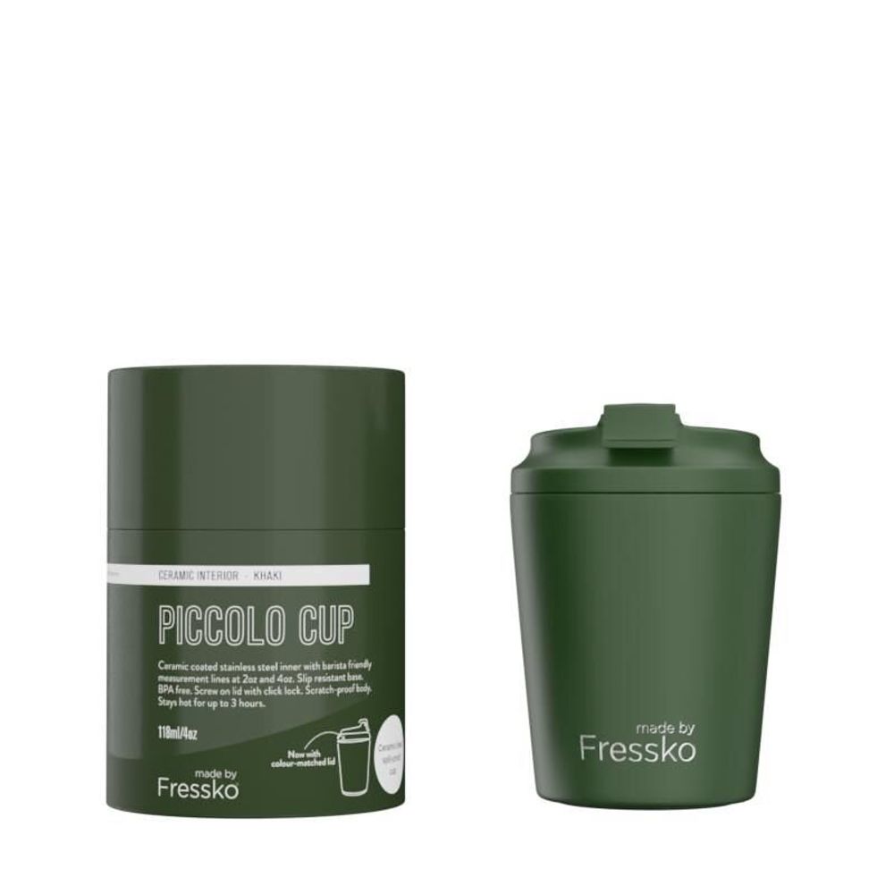 Mugs - Piccolo 4oz Khaki, Ceramic Cup - MADE BY FRESSKO