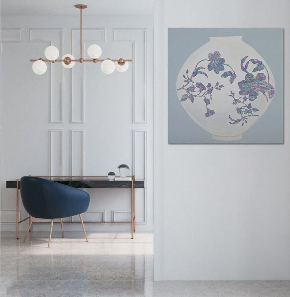Paintings - Cheonga — Moon Jar & Mother-of-Pearl, 70×70 cm) - TREEVILLAGE
