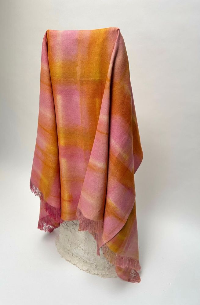 Throw blankets - HL 7 hand dyed linen and hemp blanket - OTTUNO