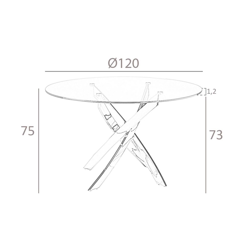 Dining Tables - Round tempered glass and white steel dining table - ANGEL CERDÁ