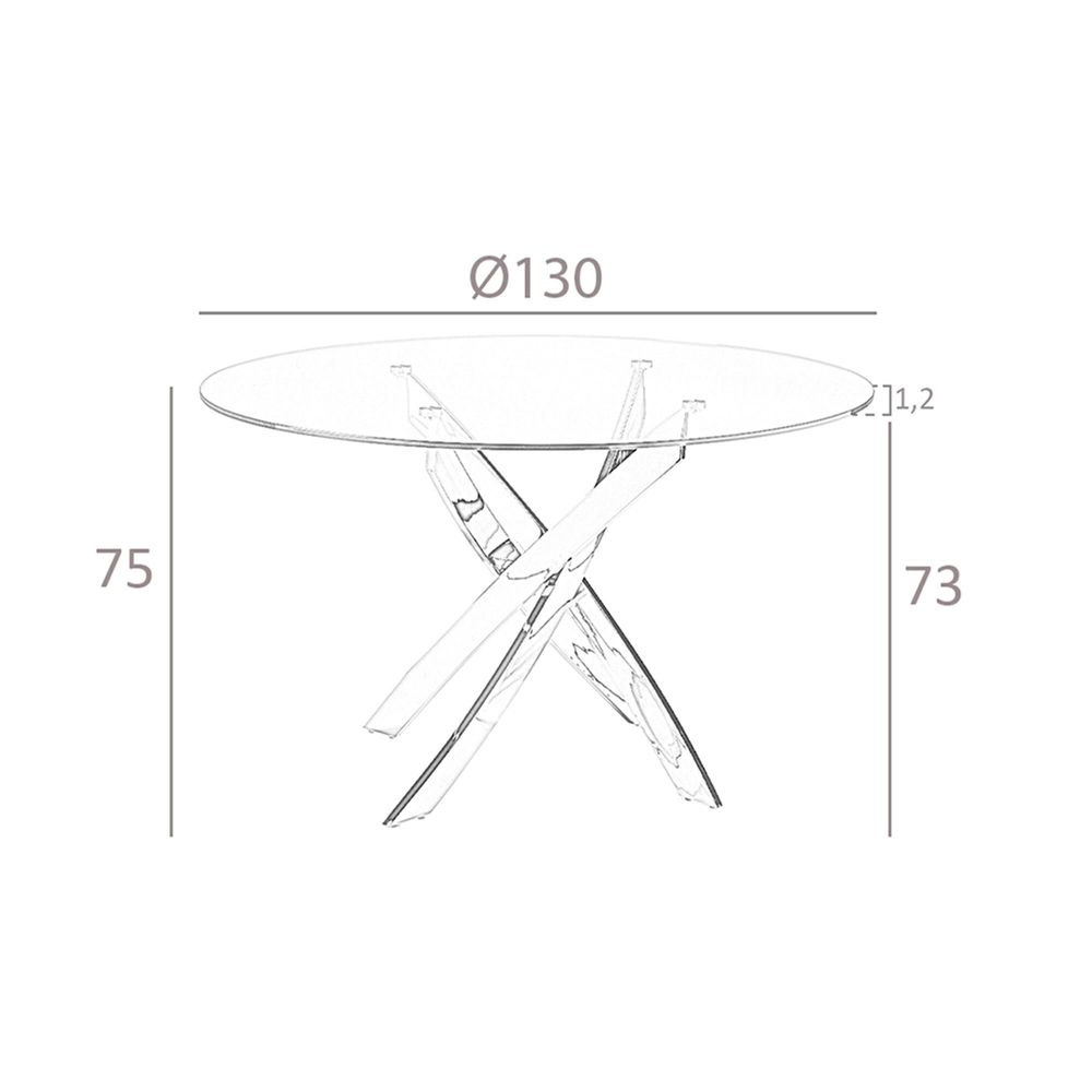 Dining Tables - Round tempered glass and white steel dining table - ANGEL CERDÁ