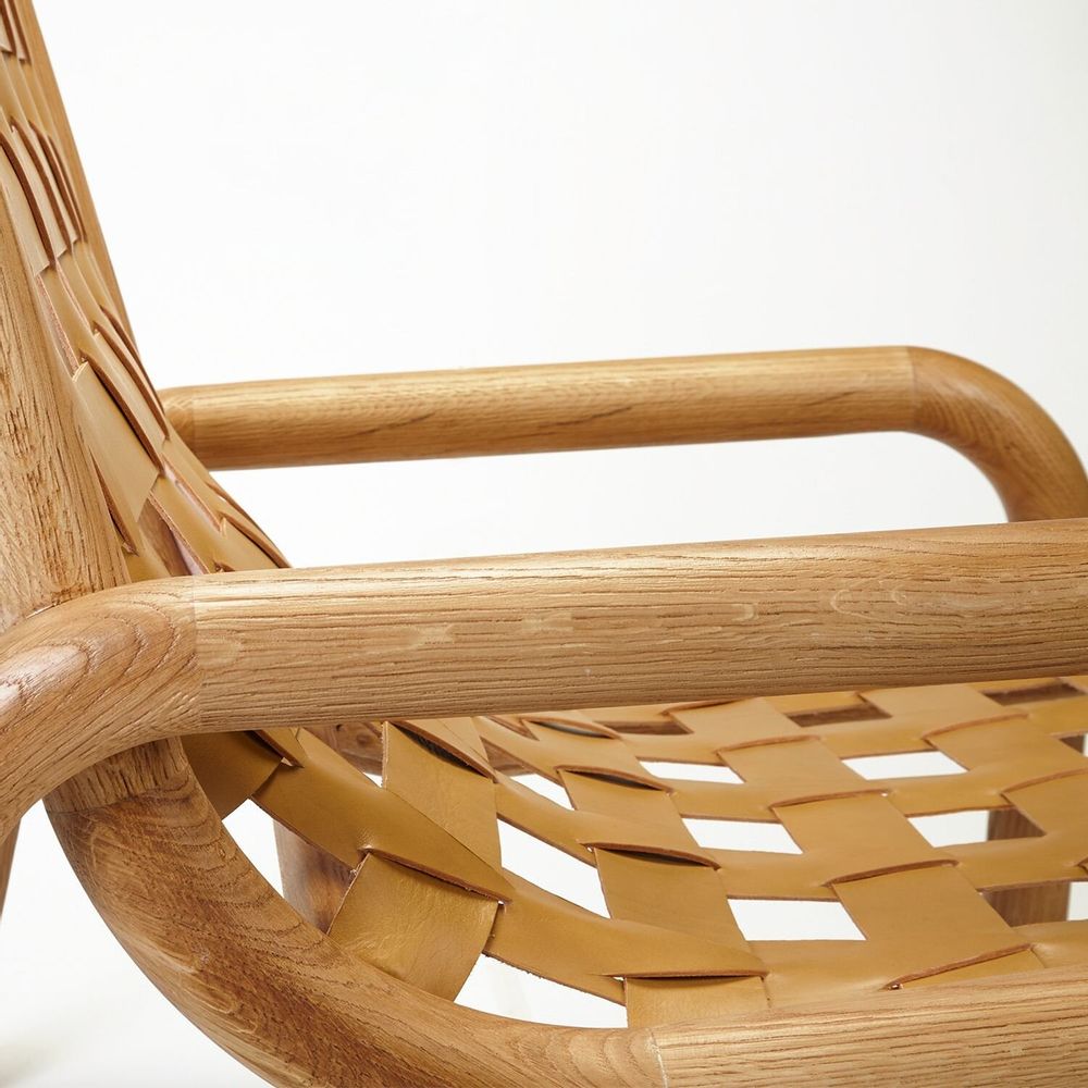 Armchairs - Ginga Leather Armchair in Natural Oak - DUISTT