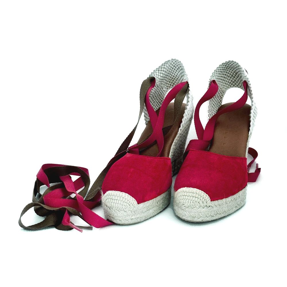 Shoes - Custom Red Suede Wedge Espadrilles – LYDIA Model - ATELIER COSTÀ