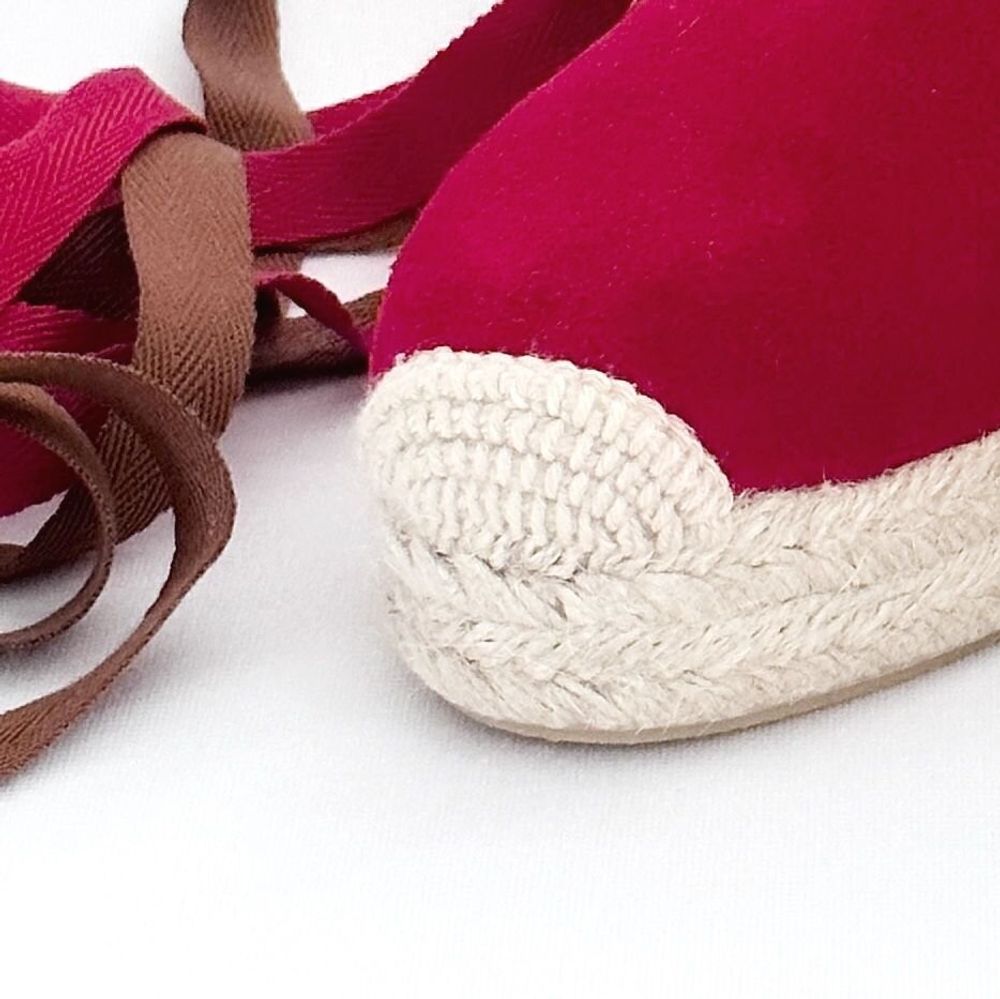 Shoes - Custom Red Suede Wedge Espadrilles – LYDIA Model - ATELIER COSTÀ