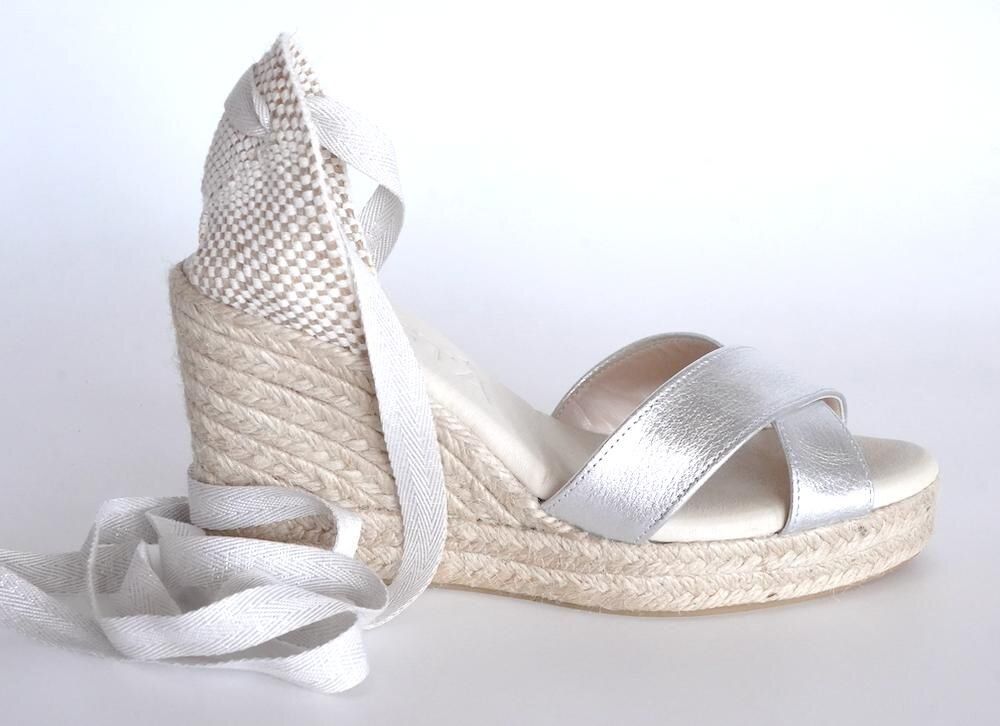 Chaussures - Espadrilles à bride croisée en cuir métallisé faites main – Personnali - ATELIER COSTÀ
