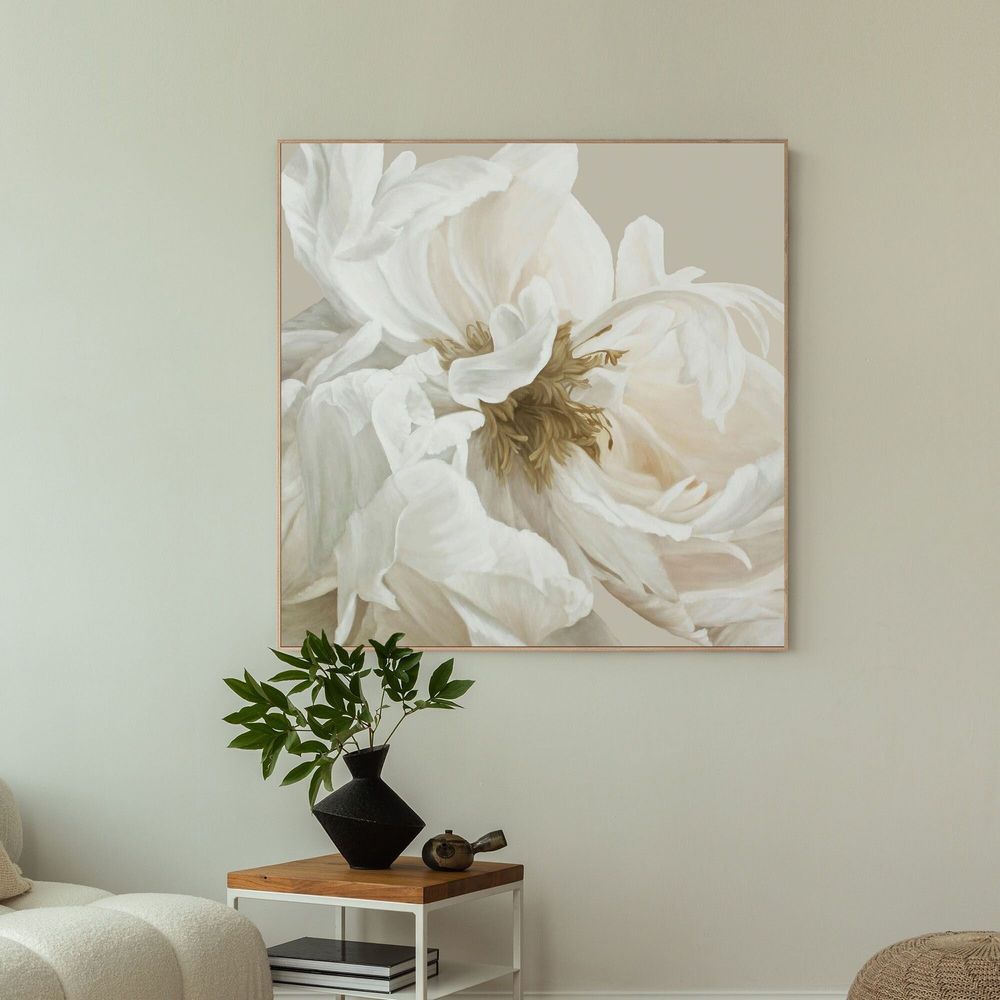 Office design and planning - « Peonies » Series of handmade textured abstract paintings - MATISS ART STUDIO