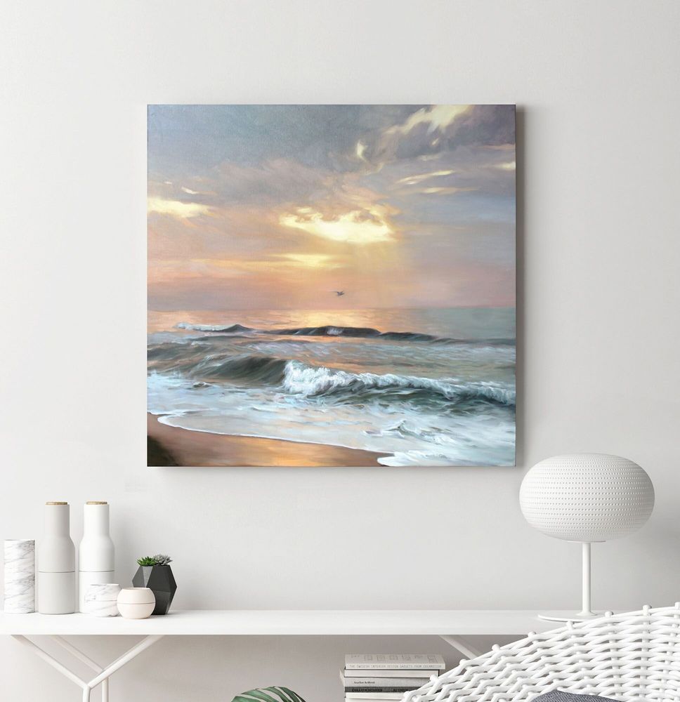 Aménagements pour bureau - « Sea vibes » Série de peintures abstraites texturées faites à la main - MATISS ART STUDIO