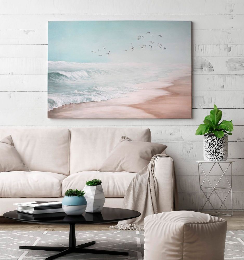Aménagements pour bureau - « Sea vibes » Série de peintures abstraites texturées faites à la main - MATISS ART STUDIO