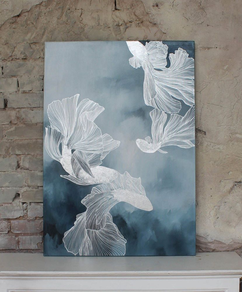 Aménagements pour bureau - « Carps » - Série de peintures abstraites texturées faites main - MATISS ART STUDIO