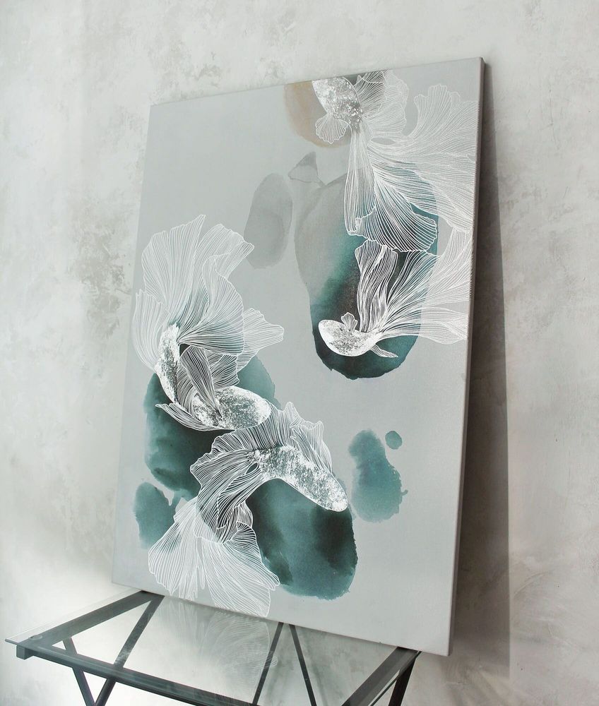 Aménagements pour bureau - « Carps » - Série de peintures abstraites texturées faites main - MATISS ART STUDIO