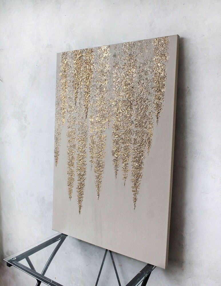 Office design and planning - « Wisteria » Series of handmade textured abstract paintings - MATISS ART STUDIO