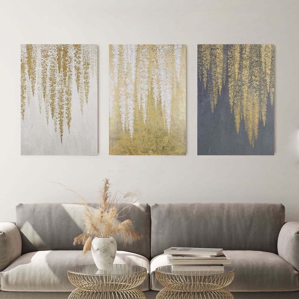 Office design and planning - « Wisteria » Series of handmade textured abstract paintings - MATISS ART STUDIO