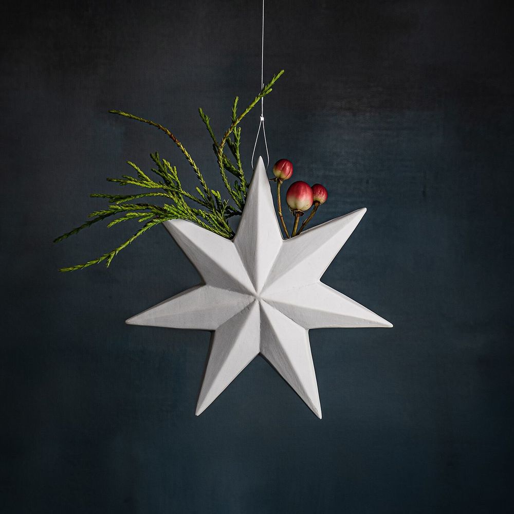 Autres décorations de Noël - Noel - vase à pendentif en forme d'étoile, porcelaine, blanc - KLATT OBJECTS
