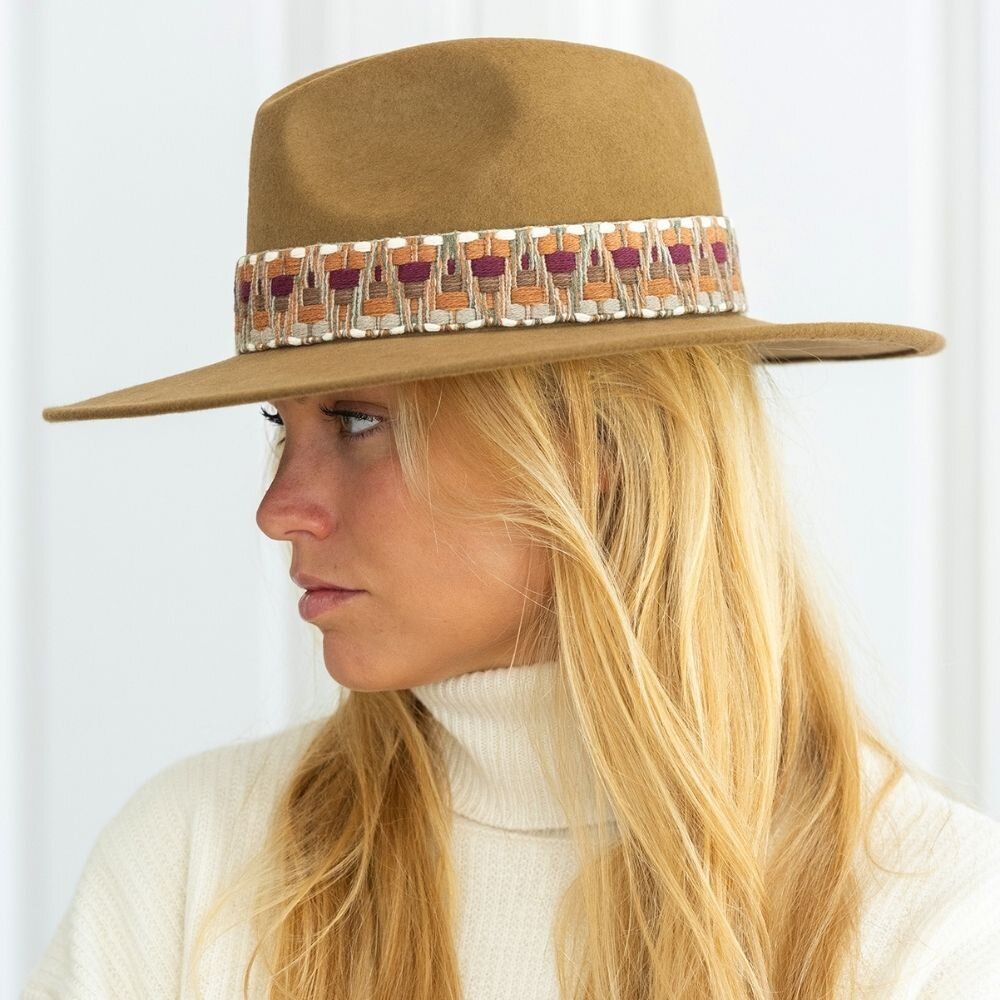 Hats - Chapeau feutre bord large GALON ETHNIC - TRAVAUX EN COURS...