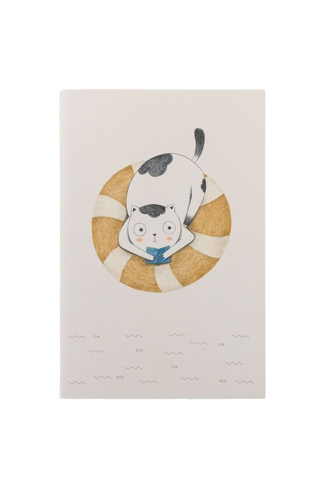 Office sets - Notebook BLUE SPLASHY CAT - TRANQUILLO