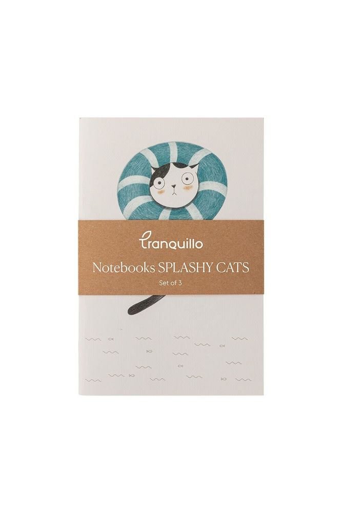 Office sets - Notebook BLUE SPLASHY CAT - TRANQUILLO