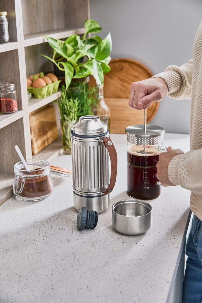 Fontaines - Explorer Flasque Duo - 1L - 2x tasses - Acier Inoxydable - BLACK+BLUM EUROPE