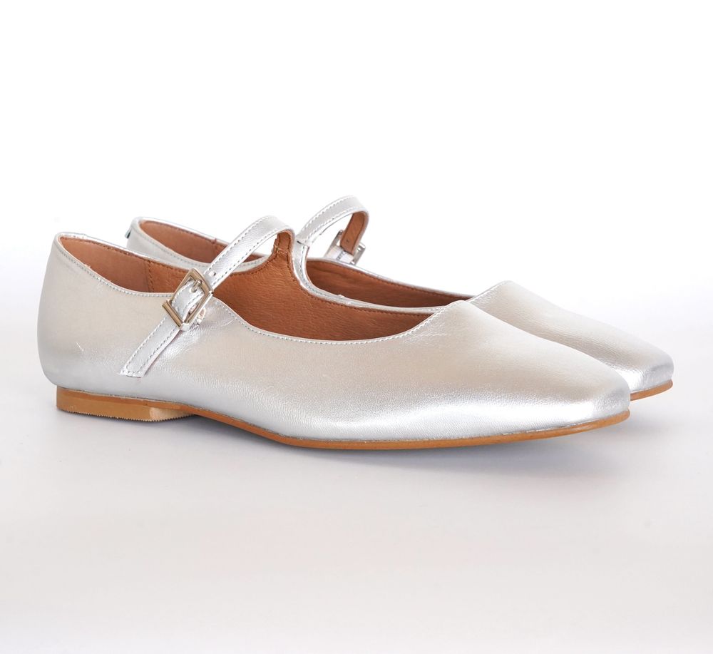 Chaussures - Babies cuir argent  élégantes et incontournables - ATELIER COSTÀ